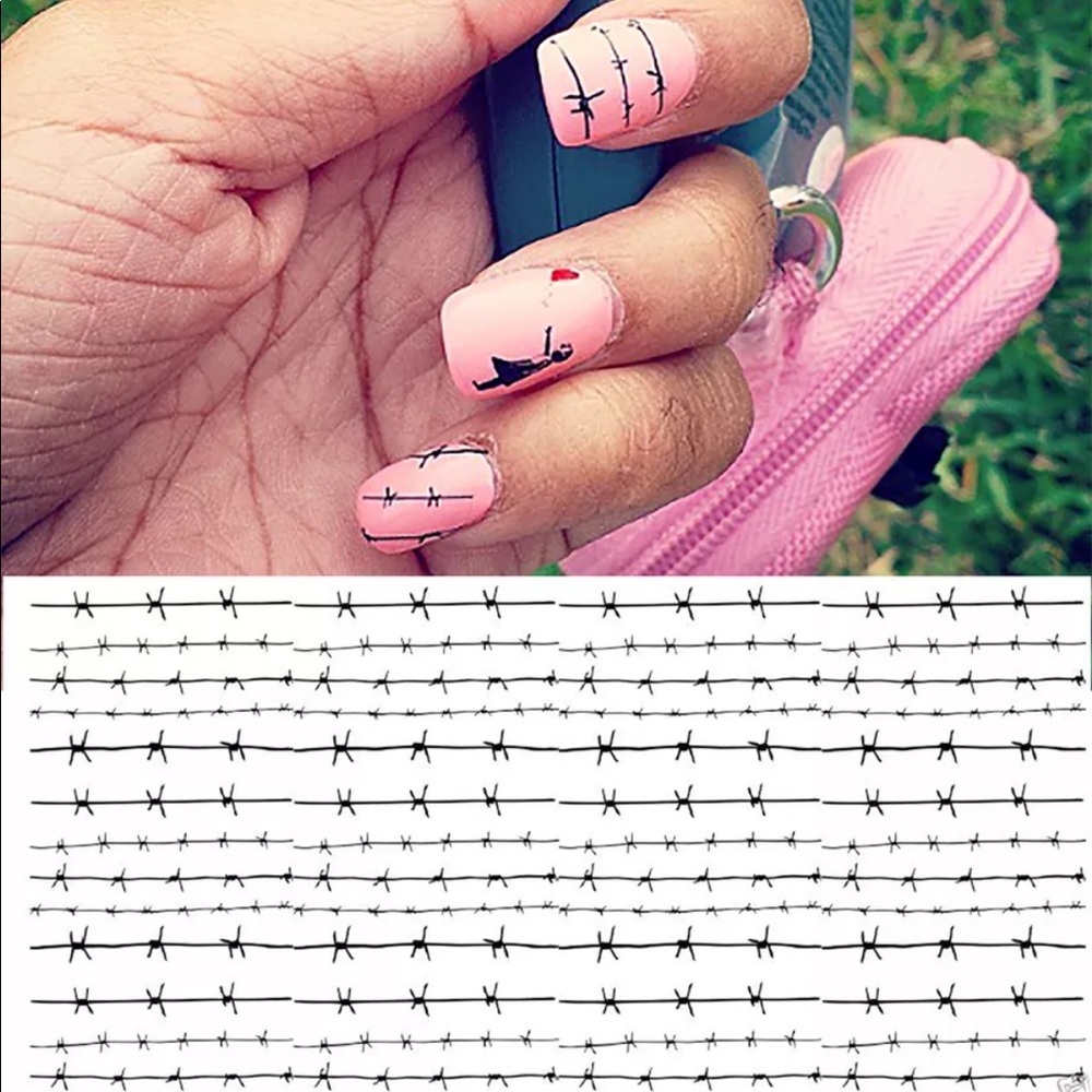 💌BO/GO$6 Barbed Wire Transfer Nail Decals